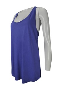 VT166 Design large size vest T-shirt Big collar word Running fitness Vest T-shirt garment factory